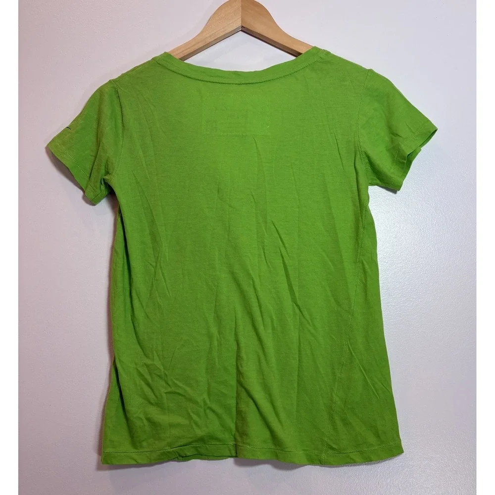 Loomstate Blank Womens XS Lime Green Organic Cotton V-Neck Short Sleeve T-Shirt‎